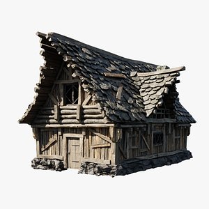 Medieval Wooden House 3D model 3D model