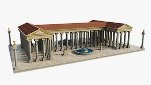 3D Ancient classic temple