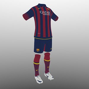 3d soccer kit clothes barcelona