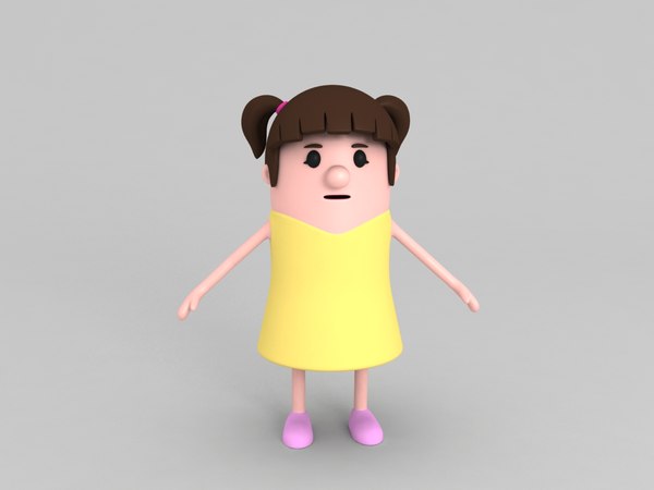 daughter character cartoon 3D