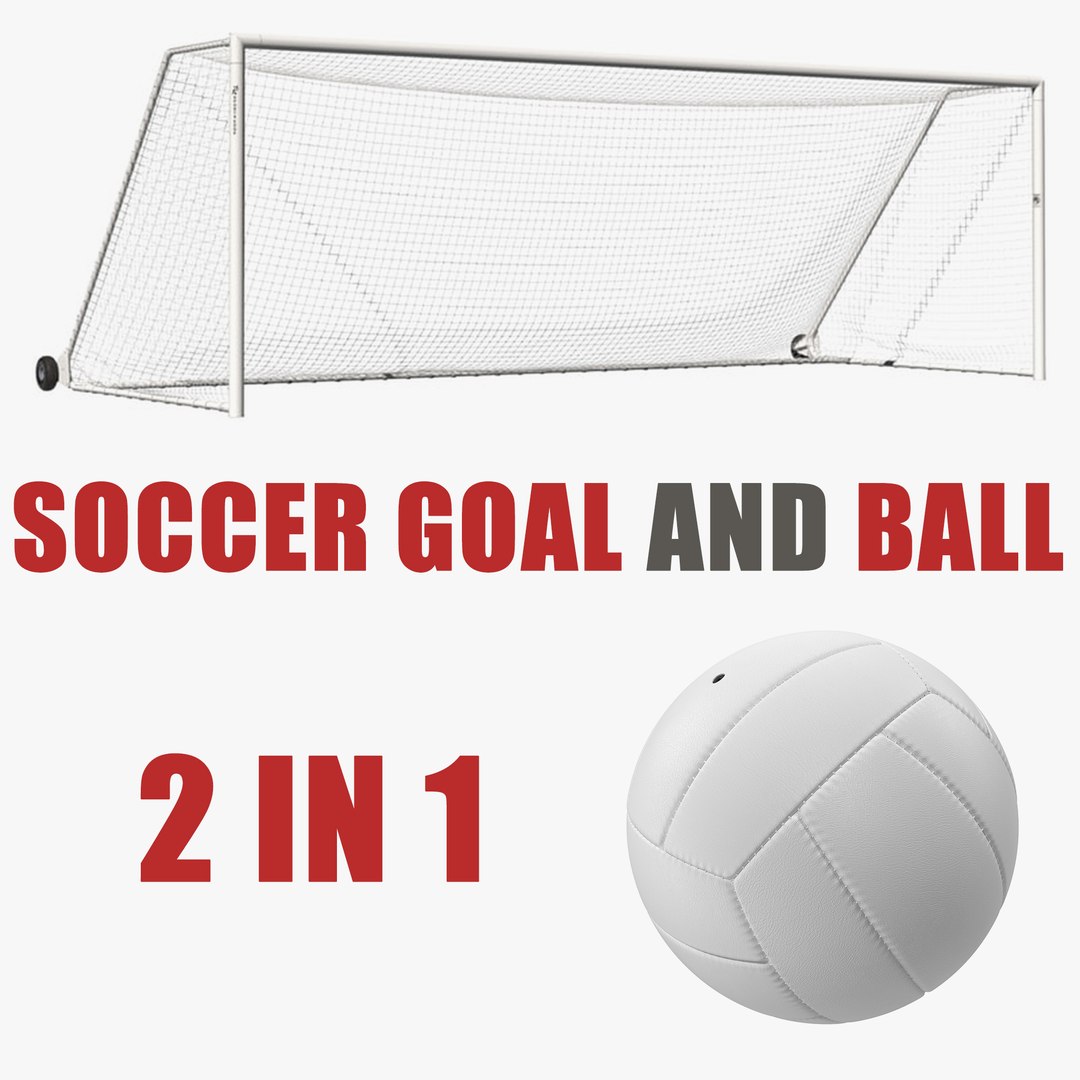 Soccer Goal and Ball Collection 3D model preview