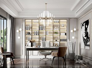 3D Office Workplace Interior Scene 1 model