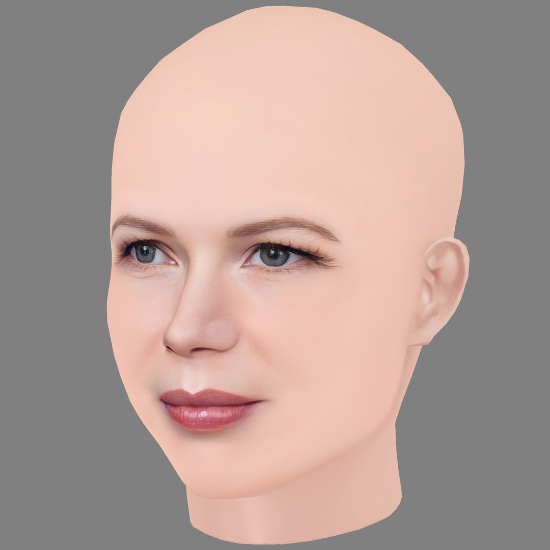 Michelle Williams Head - No Hair - Low poly head for game 3D model https://p.turbosquid.com/ts-thumb/45/MU1Jmn/MB/03/png/1764556782/1920x1080/fit_q87/af71a0eddc100af2a3d473999cd837c50089fa0c/03.jpg