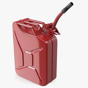 3D model Fuel Can with Flexible Spout Red