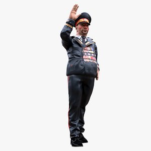 Rigged Soviet Marshall USSR WW2 Soldier Character