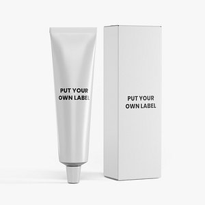 3D Realistic Metal Cream Tube model