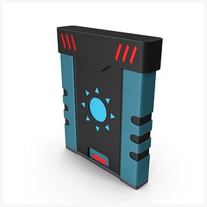 3D SciFi Access Key Cartridge Blue V4 PBR