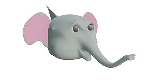 3D ELEPHANT HEAD CARTOON model