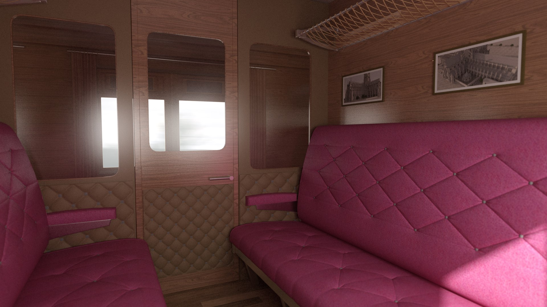 3D model Old Train Interior With Compartments 03 - TurboSquid 1902686