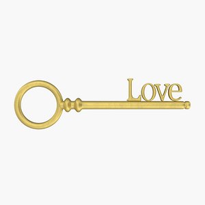 3D Skeleton Key Brass model