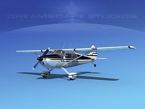 propeller cessna airplane 170 3D model