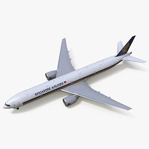 Boeing 777 Singapore Airlines Rigged for Cinema 4D 3D model