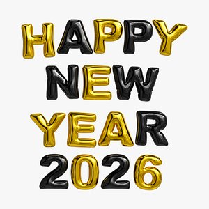 3D model Happy Birthday balloons 2026