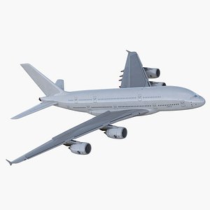 3D airbus a380-800 generic rigged model