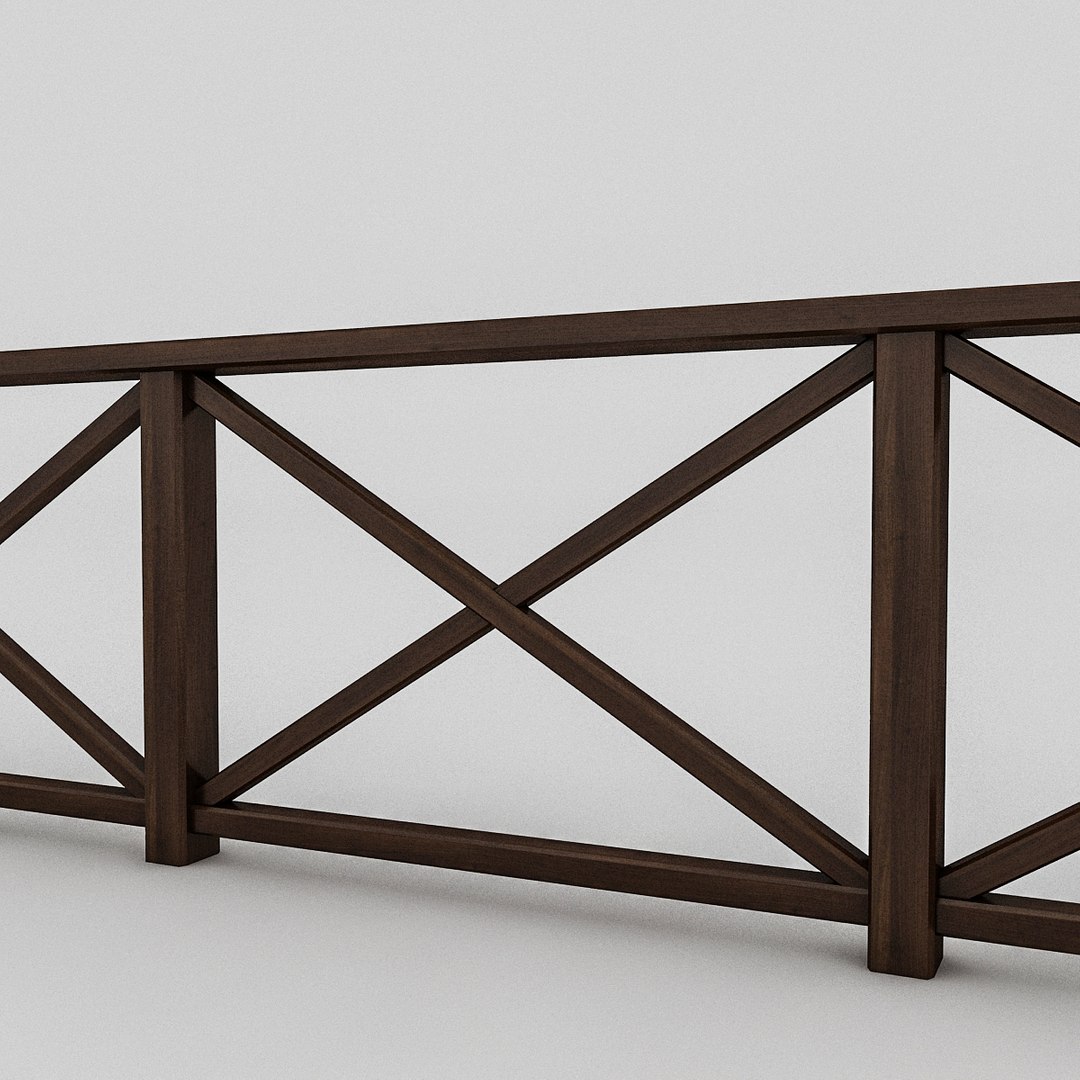 Wooden Railing 3D Model - TurboSquid 1440652