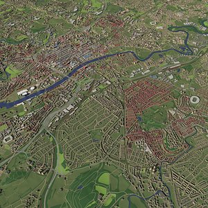 Glasgow Scotland - city and urban 3D model