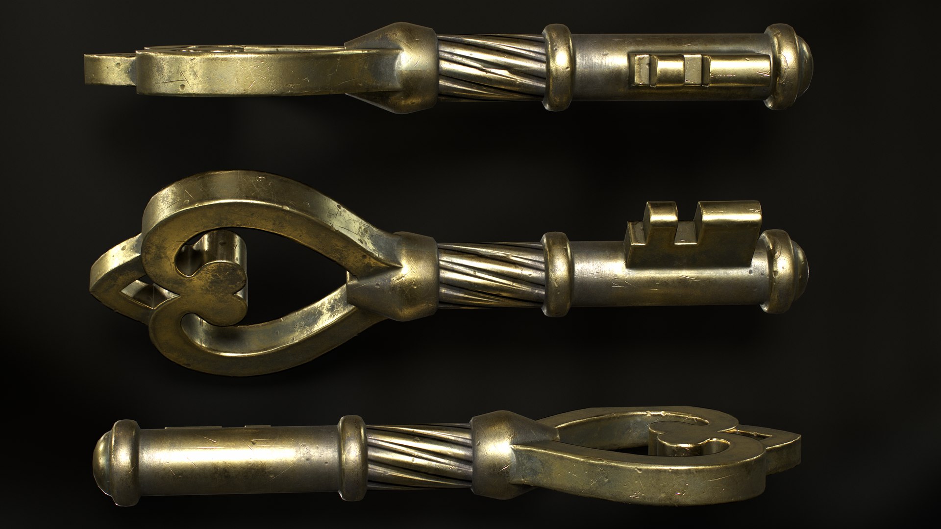 3D Small Vintage Keys Pack - PBR Game Ready Low Poly https://p.turbosquid.com/ts-thumb/46/A9mgPi/Fk/tbrender004_fullquality/png/1778018640/1920x1080/fit_q87/8c38c2c6dd12cbe422f4474f5500b53b576d5583/tbrender004_fullquality.jpg