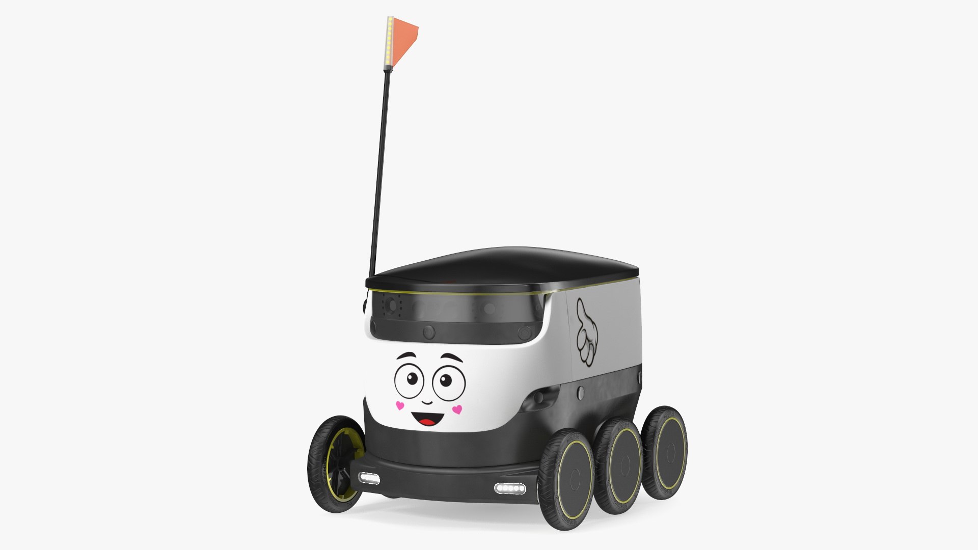 Self-Driving Robot Delivery Face Rigged 3D model preview