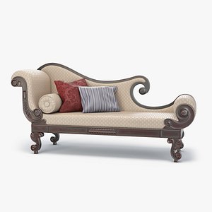British Colonial Mahogany Recamier