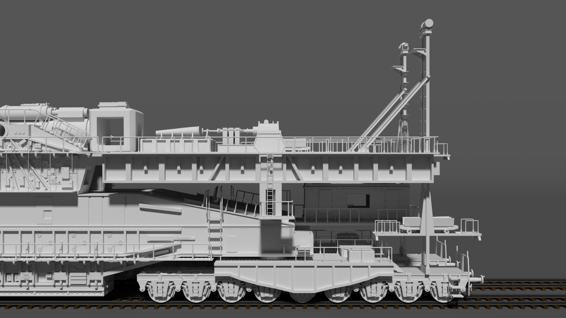 Schwerer Gustav 800mm Railroad Gun 3D Model $10 - .obj .3ds .fbx - Free3D