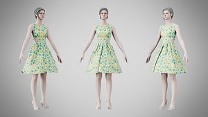 Dress 33 Tropical Leaf Print