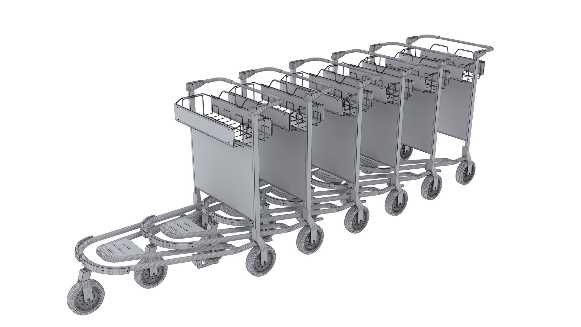 Airport Luggage Trolleys Model - TurboSquid 2249837
