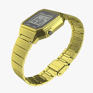 3D model golden electronic watch generic