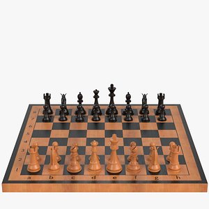 3D Wooden chess set