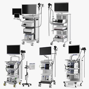 3D Modern Endoscopic System Units model