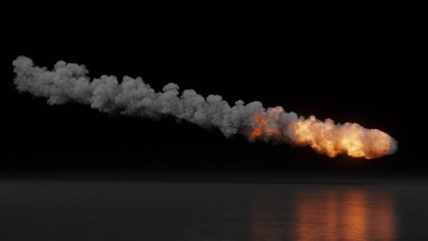 Trilha de fumaça de lançamento de foguete espacial com vetor de fogo plano  isolado ou explosão de decolagem de nave espacial a jato 3d spray de ar com  chama trilha realista de
