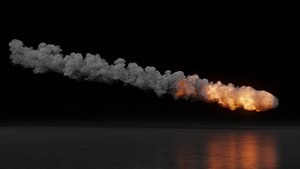 High Resolution Rocket Smoke Trail