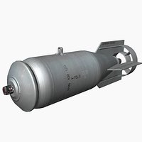 FAB100 Soviet Russian Aircraft Bomb Game Ready PBR Model