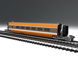 3d tgv high-speed train intermediate model