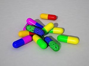 vitamins capsules 3D model