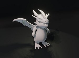 3D model Cartoon Dragon Rigged Base Mesh Low-poly 3D Model