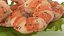 Shrimps with Dill on Lettuce Leaf