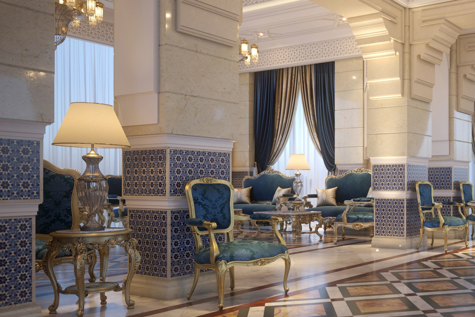 Moroccan Style Living Dining Room 3D Model - TurboSquid 1315395