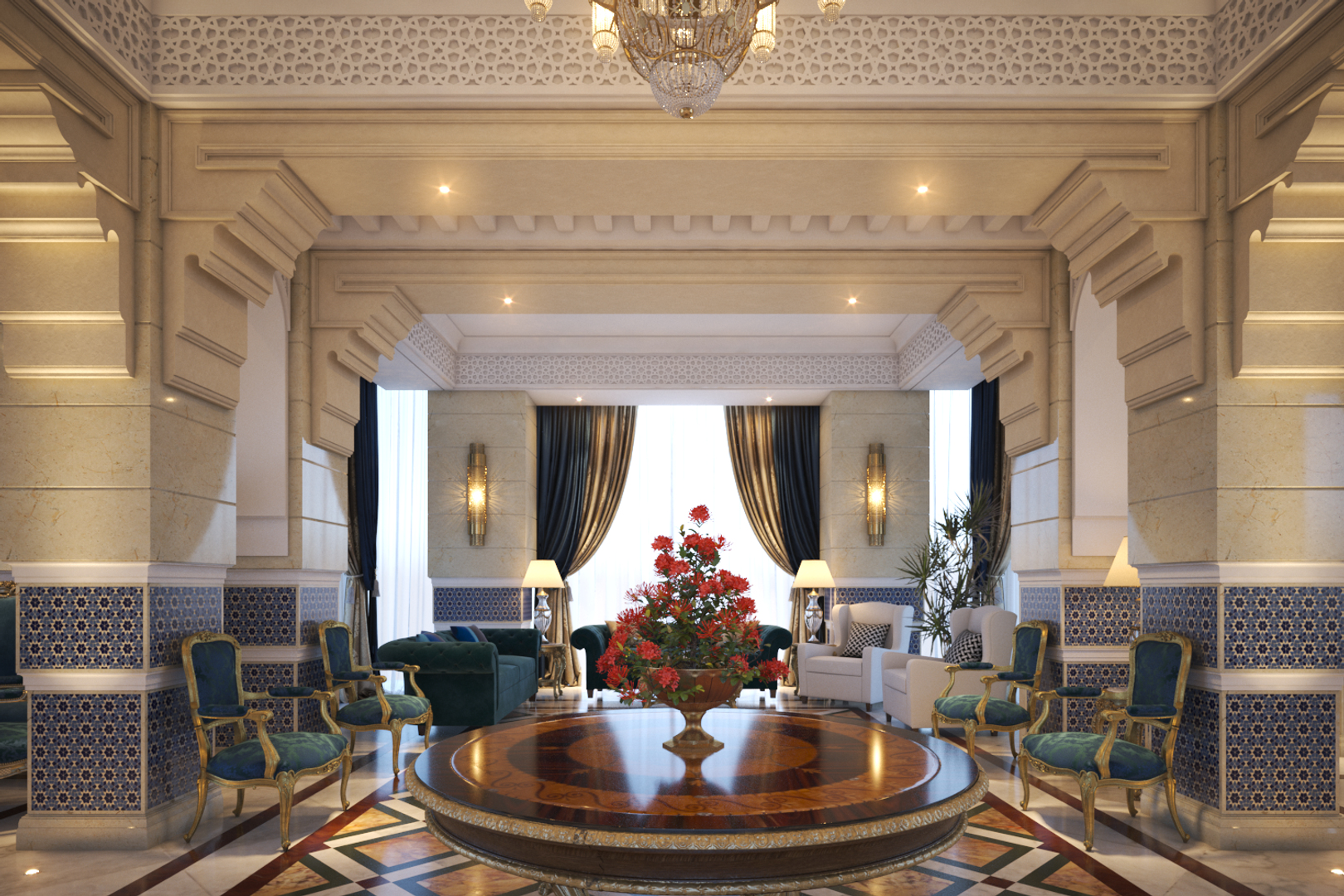 Moroccan Style Living Dining Room 3D Model - TurboSquid 1315395
