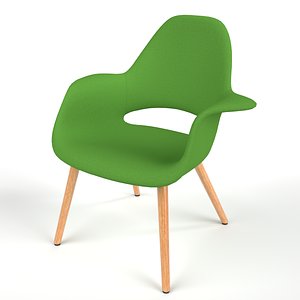 3D interior vitra organic chair model