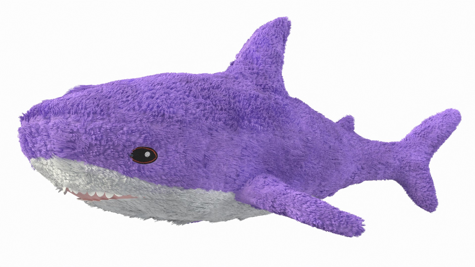 Purple Color Soft Shark Toy Fur for Maya 3D model preview