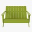 Loll Designs Adirondack Bench 3D Model