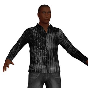 adult black male character 3D model