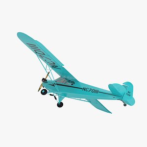 3D Piper Cub Aircraft Rigged for Cinema 4D