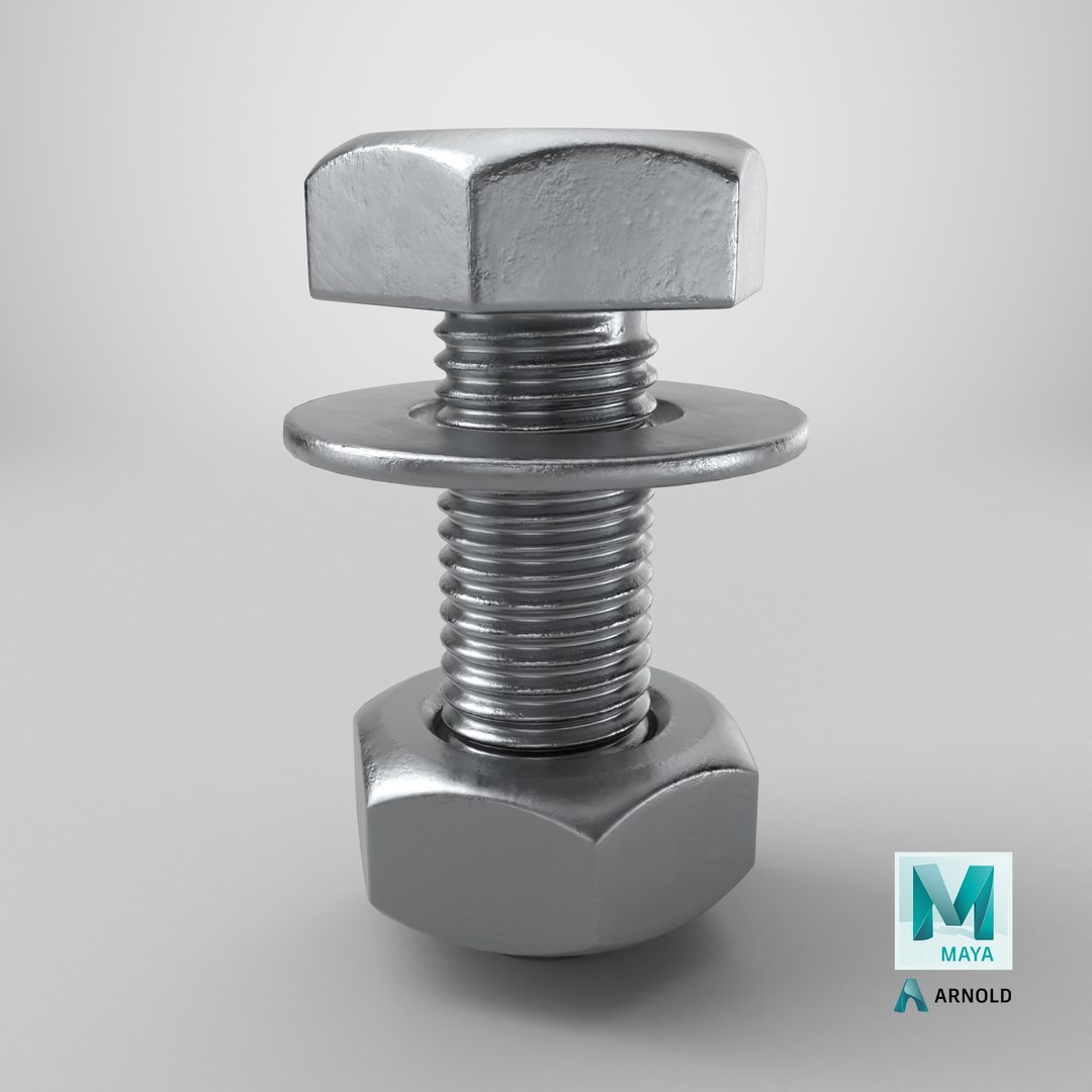 3D model Bolt Washer and Nut PBR https://p.turbosquid.com/ts-thumb/47/DmVlkY/CM/stemcell_maya_arnold_render/png/1775576447/1920x1080/fit_q87/47ce265b4abc28edcbd4afe8c1f86a48b79bebba/stemcell_maya_arnold_render.jpg