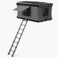 Rooftop Car Tent Grey Unfolded