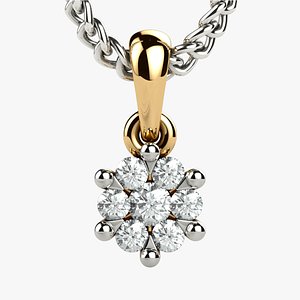 3D Illusion Setting Gold Pendant