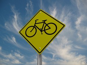 Bike Crossing Road Sign