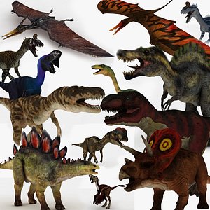 Dinosaurs Collection all Rigged and Animated 3D model