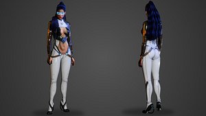 3D Futuristic Suit Woman - GameReady