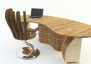 office secretary desk 3d model 3D model